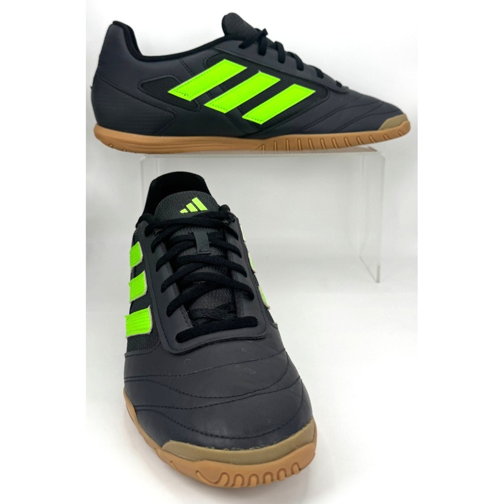 Adidas Super Sala 2 Indoor Soccer Shoes Night Grey Solar Green Men 11.5 GZ2559